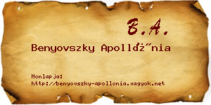 Benyovszky Apollónia névjegykártya